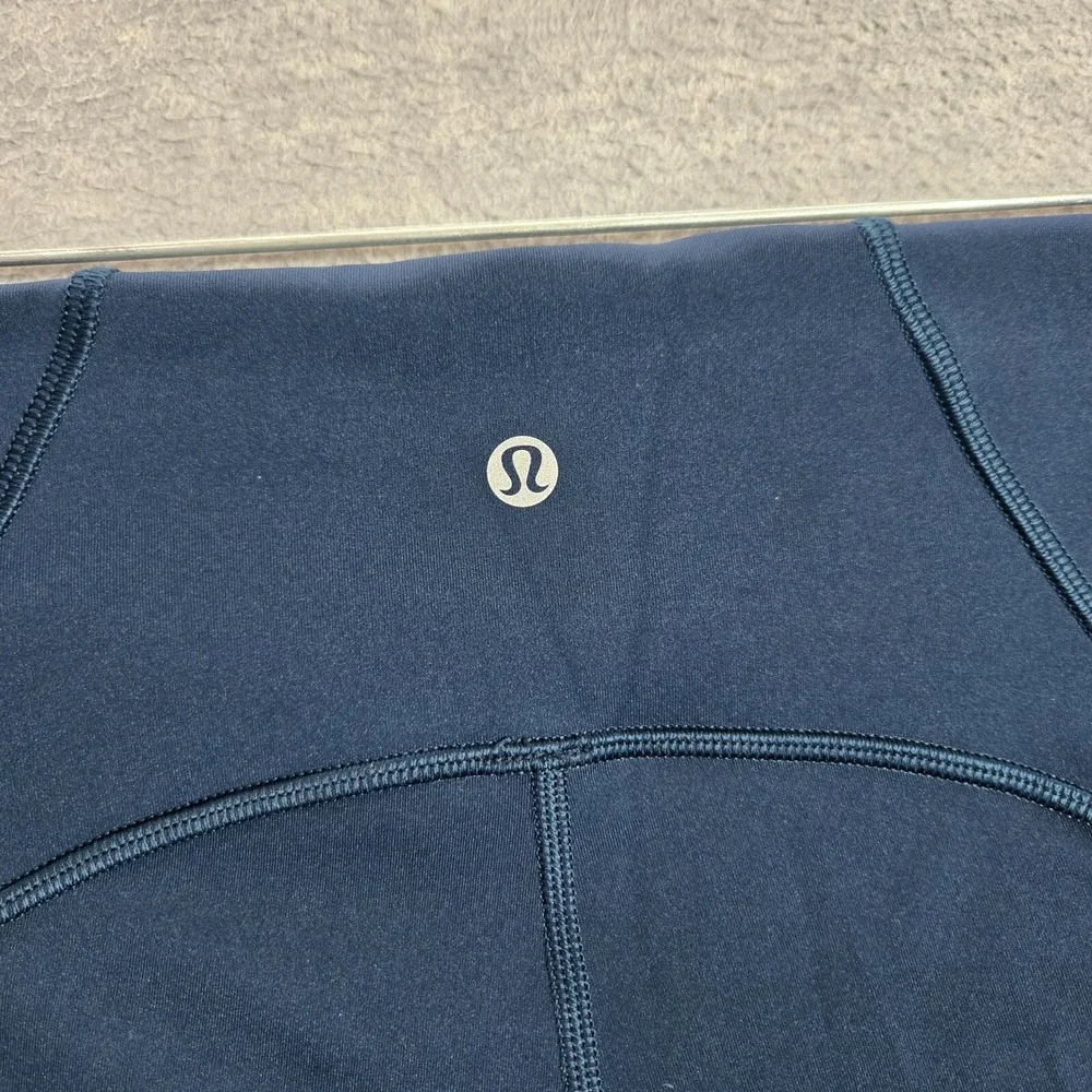 Lululemon Women Activewear Pants 6 Blue Train Time Crop‎ Leggings 18 in Inseam
